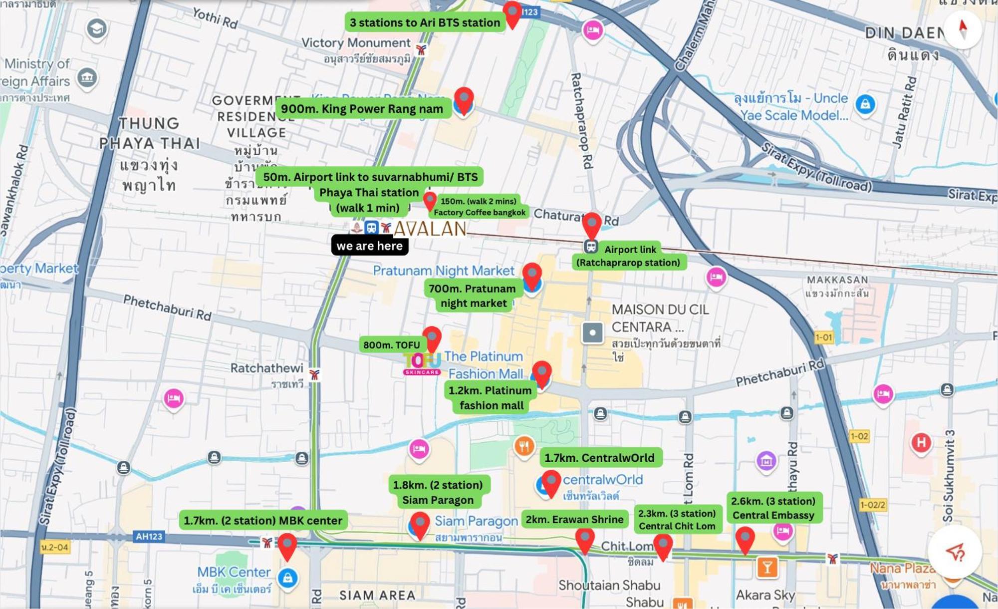 Avalan Phayathai Airport Link Bangkok Kültér fotó